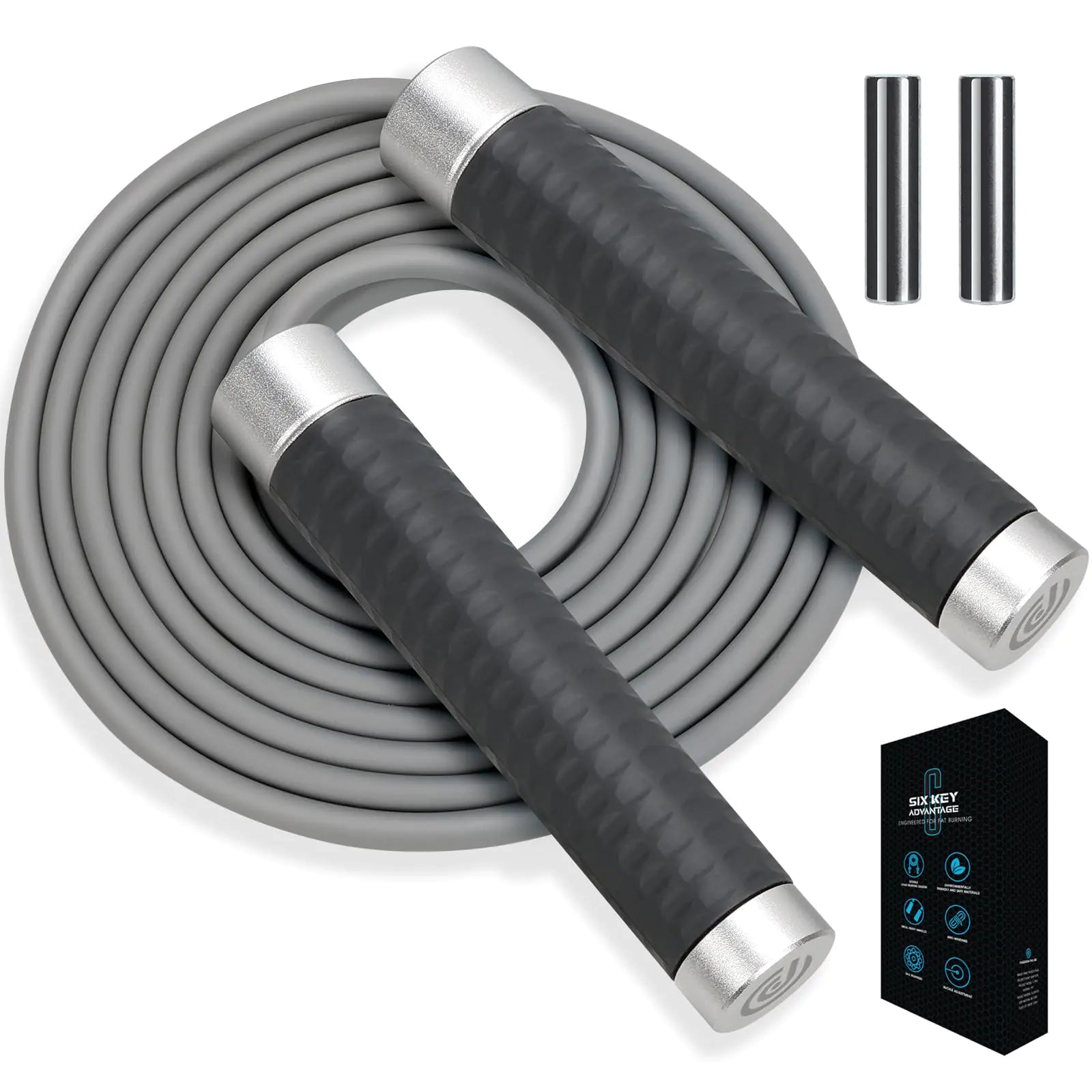 Weighted Jump Rope for Men，Women and kids(1LB) Jump Ropes for Fitness Speed Skipping Rope GymIndoor/Outdoor - Fitness Workout Boxingcrossfit
